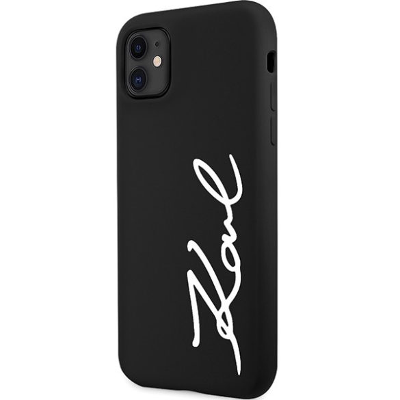 Karl Lagerfeld KLHCN61SKSSVGK iPhone 11 / Xr 6.1" fekete keménytok szilikon aláírással