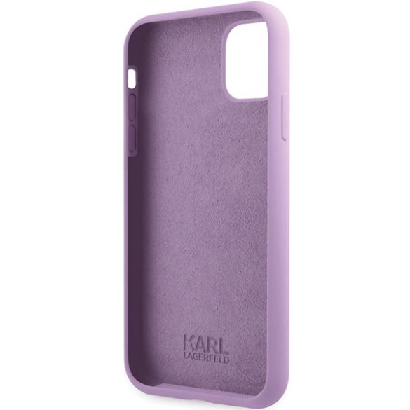 Karl Lagerfeld KLHCN61SKSVGU iPhone 11 / Xr 6.1" lila keménytok szilikon aláírással