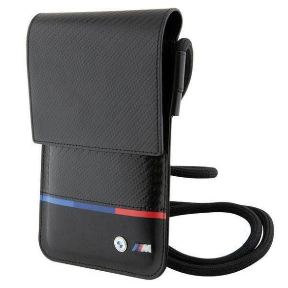 Táska BMW BMOWBPUCARTCBK pénztárcával táska fekete Carbon Tricolor Line