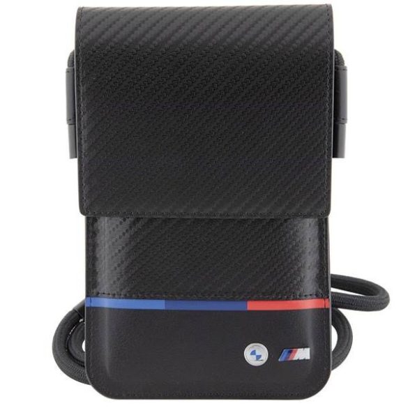 Táska BMW BMOWBPUCARTCBK pénztárcával táska fekete Carbon Tricolor Line