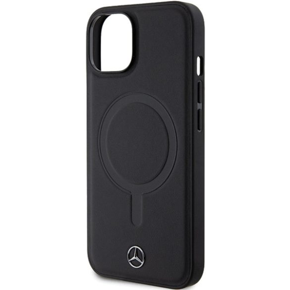 Mercedes MEHMP14Samsung Galaxy S23RCMK iPhone 14 / 15 / 13 6,1" fekete keménytok Smooth Leather MagSafe