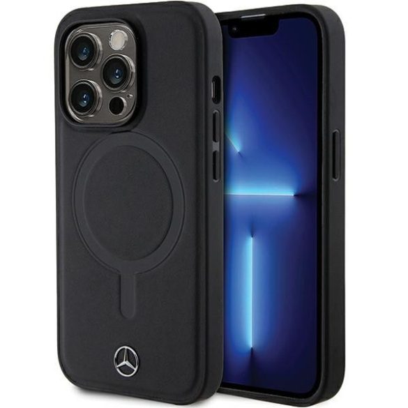 Mercedes MEHMP14L23RCMK iPhone 14 Pro 6.1" fekete keménytok Sima bőr MagSafe