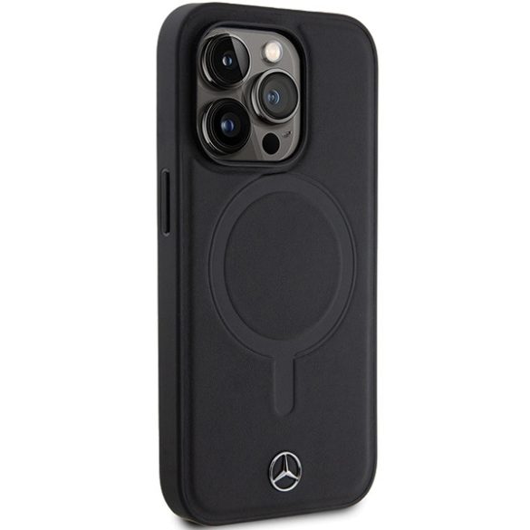 Mercedes MEHMP14L23RCMK iPhone 14 Pro 6.1" fekete keménytok Sima bőr MagSafe