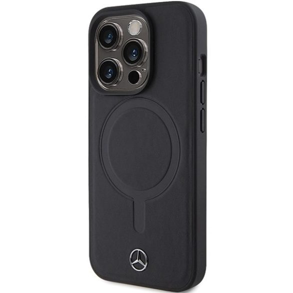 Mercedes MEHMP15L23RCMK iPhone 15 Pro 6.1" fekete keménytok Sima bőr MagSafe