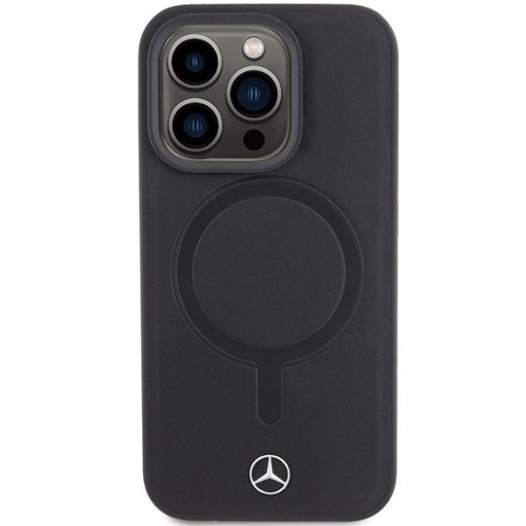 Mercedes MEHMP15L23RCMK iPhone 15 Pro 6.1" fekete keménytok Sima bőr MagSafe