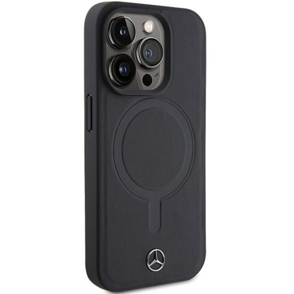 Mercedes MEHMP15L23RCMK iPhone 15 Pro 6.1" fekete keménytok Sima bőr MagSafe