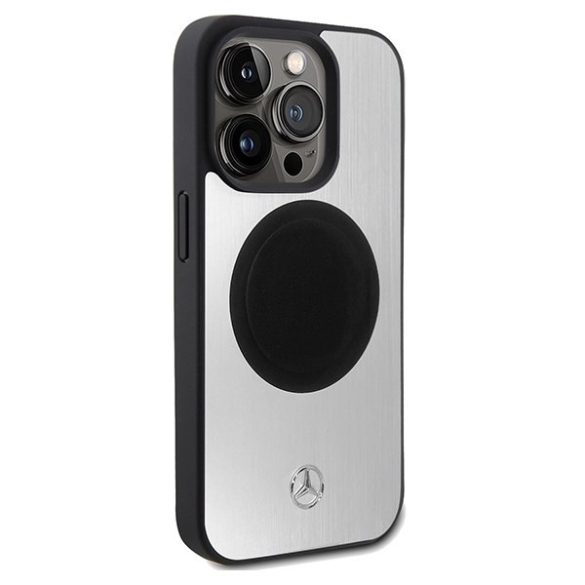 Mercedes MEHMP15L23ACMS iPhone 15 Pro 6.1" ezüst keménytok Bőr&Alu MagSafe