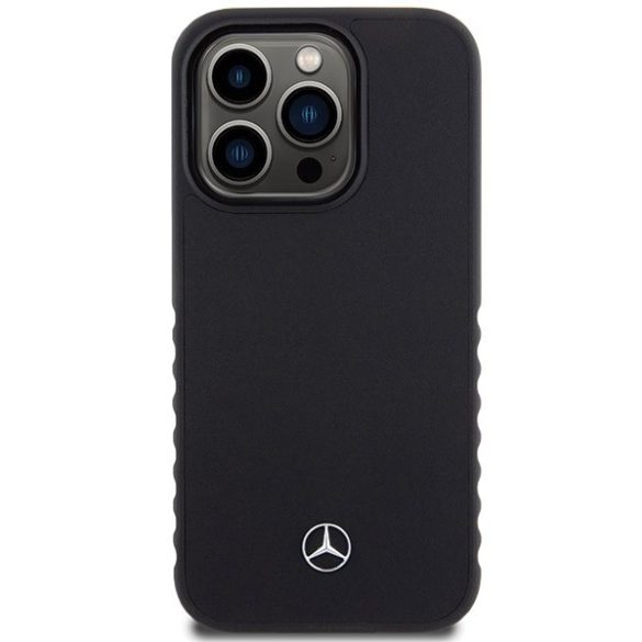 Mercedes MEHCP15L23RCFK iPhone 15 Pro 6.1" fekete keménytáska Sima bőr