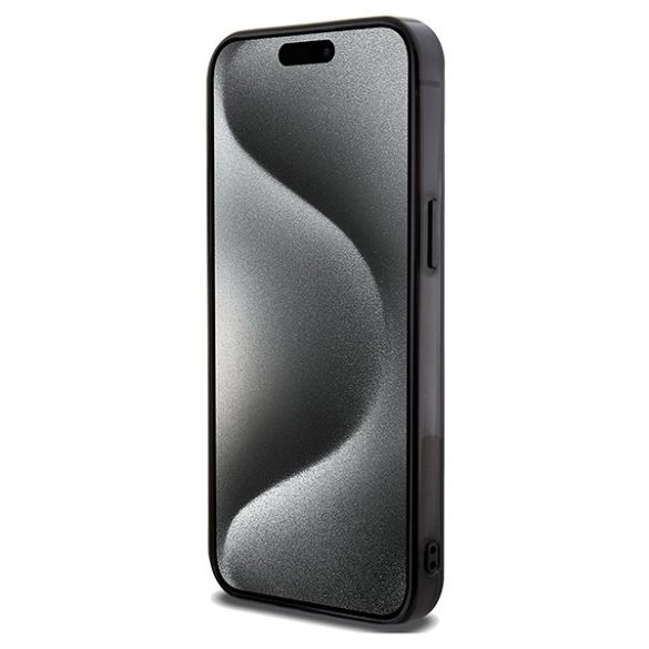 Mercedes MEHMP15L23HRSK iPhone 15 Pro 6.1" fekete keménytok Dupla rétegű, keresztezett vonalak MagSafe