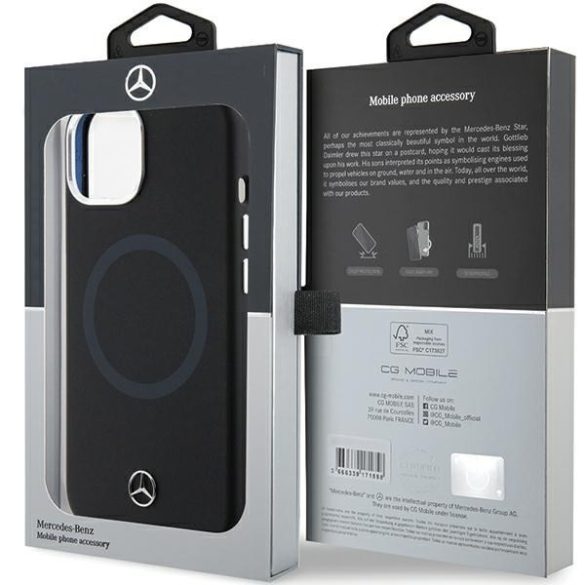Mercedes MEHMP15Samsung Galaxy S23SCMK iPhone 15 / 14 / 13 6,1" fekete keménytok Silicone Bicolor MagSafe