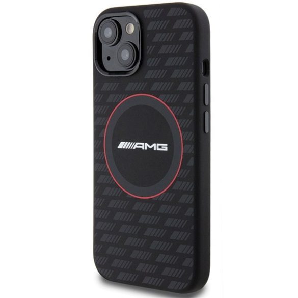AMG AMHMP15S23SMRK iPhone 15 / 14 / 13 6.1" fekete keménytok szilikon szénszálas minta MagSafe 