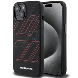   AMG AMHMP15S23SSPK iPhone 15 6.1" fekete keménytok szilikon nagyméretű rombuszmintával MagSafe