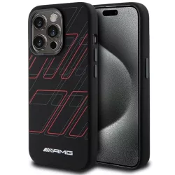   AMG AMHMP15L23SSPK iPhone 15 Pro 6.1" fekete keménytok szilikon nagyméretű rombuszok MagSafe mintával