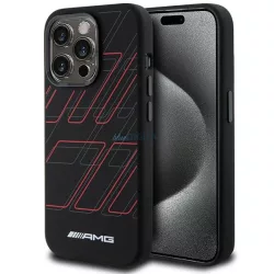   AMG AMHMP15L23SSPK iPhone 15 Pro 6.1" fekete keménytok szilikon nagyméretű rombuszok MagSafe mintával