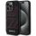 AMG AMHMP15X23SSPK iPhone 15 Pro Max 6.7" fekete keménytok szilikon nagyméretű rombuszmintával MagSafe szilikon