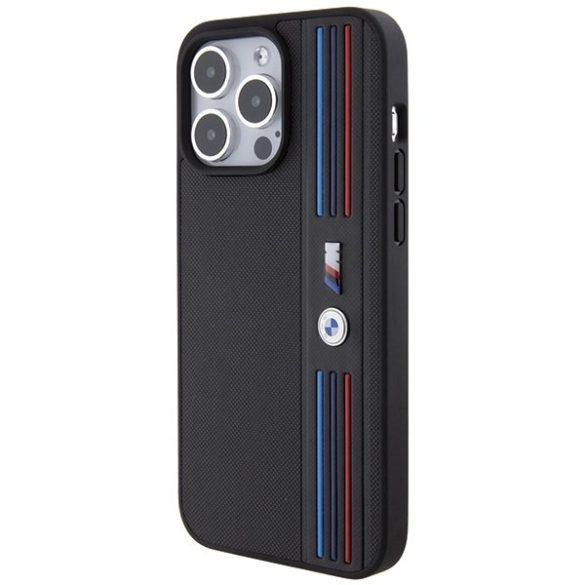 BMW BMHCP15L22PPMK iPhone 15 Pro 6.1" fekete Tricolor M kollekció tok