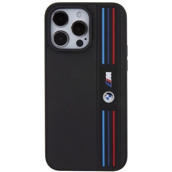 BMW BMHCP15L22PPMK iPhone 15 Pro 6.1" fekete Tricolor M kollekció tok