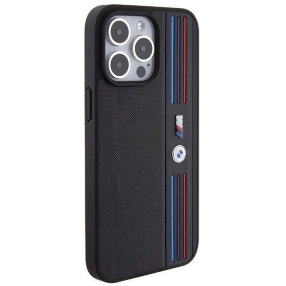 BMW BMHCP15L22PPMK iPhone 15 Pro 6.1" fekete Tricolor M kollekció tok