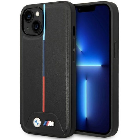 BMW BMHCP15S22PVTK iPhone 15 6.1" fekete keménytok M steppelt tricolor