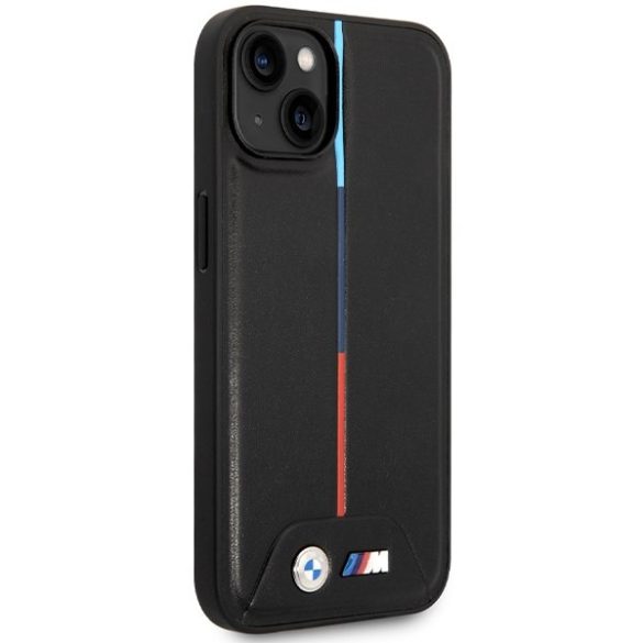 BMW BMHCP15S22PVTK iPhone 15 6.1" fekete keménytok M steppelt tricolor