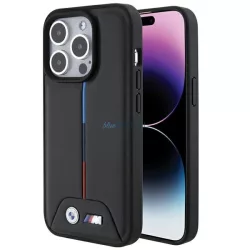   BMW BMHCP15L22PVTK iPhone 15 Pro 6.1" fekete keménytok steppelt trikolór