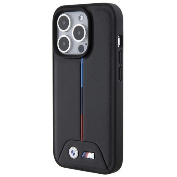 BMW BMHCP15L22PVTK iPhone 15 Pro 6.1" fekete keménytok steppelt trikolór