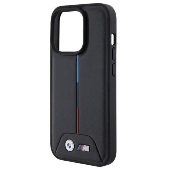 BMW BMHCP15L22PVTK iPhone 15 Pro 6.1" fekete keménytok steppelt trikolór