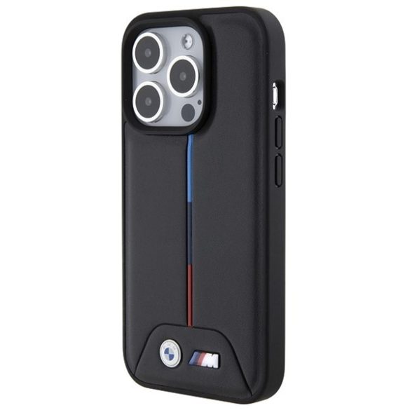 BMW BMHCP15X22PVTK iPhone 15 Pro Max 6.7" fekete keménytok steppelt tricolor