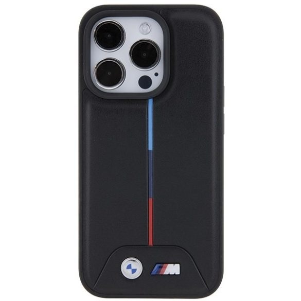 BMW BMHCP15X22PVTK iPhone 15 Pro Max 6.7" fekete keménytok steppelt tricolor