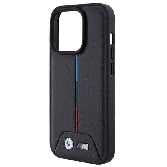 BMW BMHCP15X22PVTK iPhone 15 Pro Max 6.7" fekete keménytok steppelt tricolor