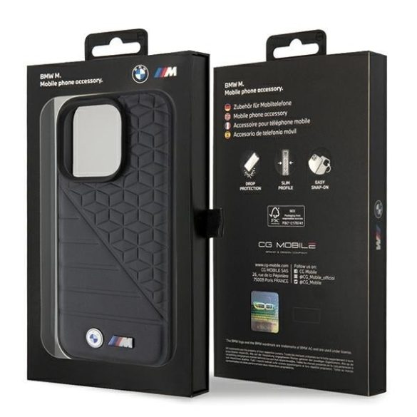 BMW BMHCP15L22PMGK iPhone 15 Pro 6.1" fekete keménytok Bi Pattern