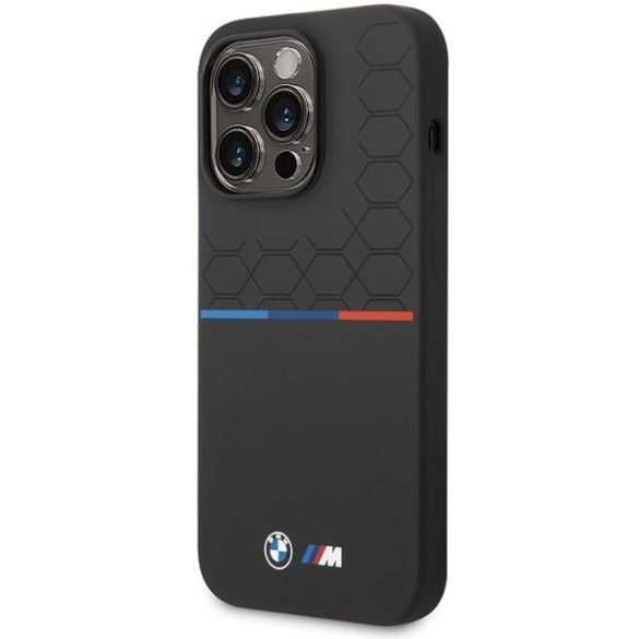 BMW BMHCP15L22SMPK iPhone 15 Pro 6.1" fekete szilikon minta tok