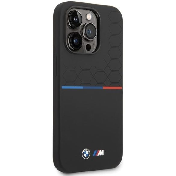 BMW BMHCP15L22SMPK iPhone 15 Pro 6.1" fekete szilikon minta tok