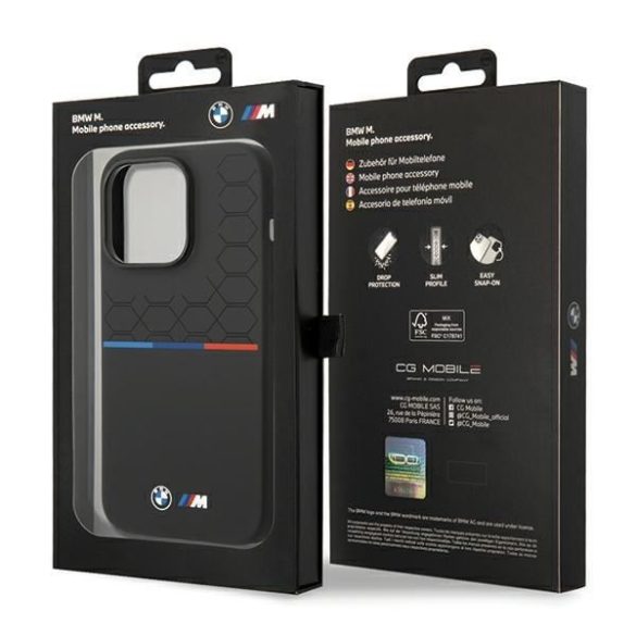 BMW BMHCP15L22SMPK iPhone 15 Pro 6.1" fekete szilikon minta tok