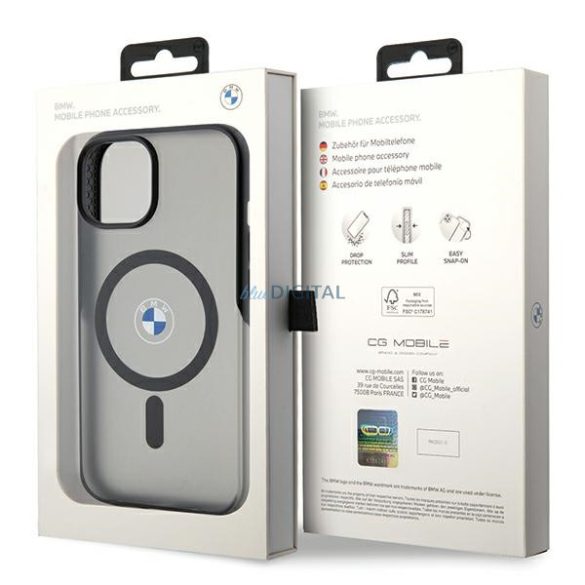 BMW BMHMP15MDSLK iPhone 15 Plus / 14 Plus 6.7" fekete keménytok IML Signature MagSafe