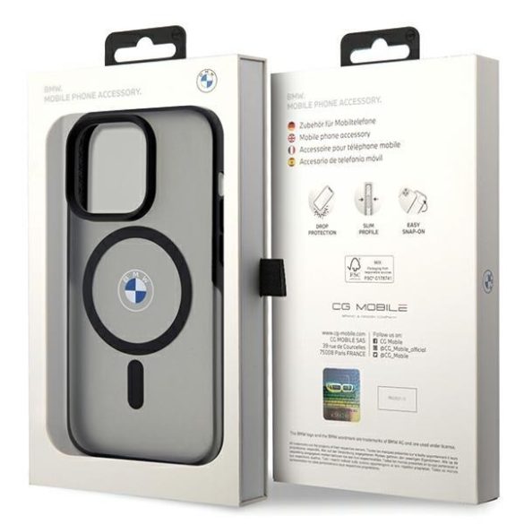 BMW BMHMP15LDSLK iPhone 15 Pro 6.1" fekete keménytok IML Signature MagSafe IML aláírása