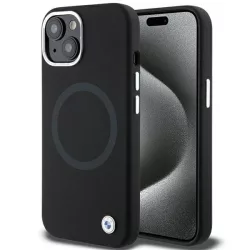   BMW BMHMP15SSILBK2 iPhone 15 6.1" fekete Signature folyékony Silicone MagSafe Signature tok