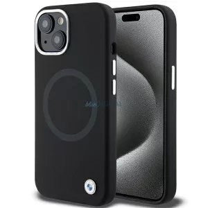 BMW BMHMP15MSILBK2 iPhone 15 Plus 6.7" fekete Signature folyékony Silicone MagSafe Signature tok