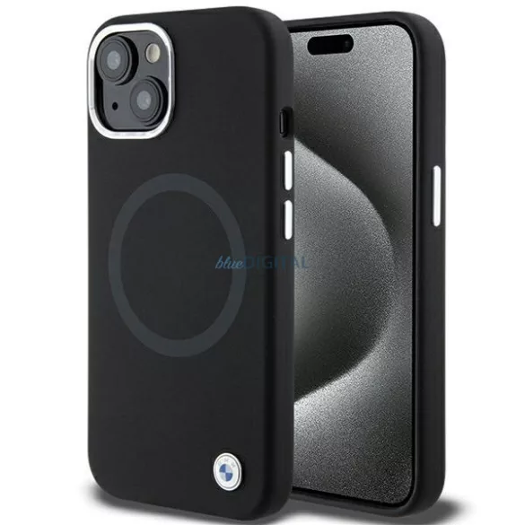 BMW BMHMP15MSILBK2 iPhone 15 Plus 6.7" fekete Signature folyékony Silicone MagSafe Signature tok