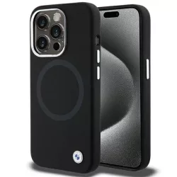   BMW BMHMP15LSILBK2 iPhone 15 Pro 6.1" fekete Signature folyékony Silicone MagSafe aláírás tok