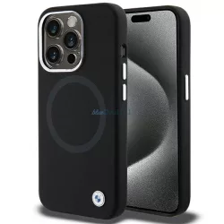   BMW BMHMP15LSILBK2 iPhone 15 Pro 6.1" fekete Signature folyékony Silicone MagSafe aláírás tok
