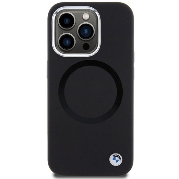 BMW BMHMP15XSILBK2 iPhone 15 Pro Max 6.7" fekete Signature folyékony Silicone MagSafe szignatúra tok