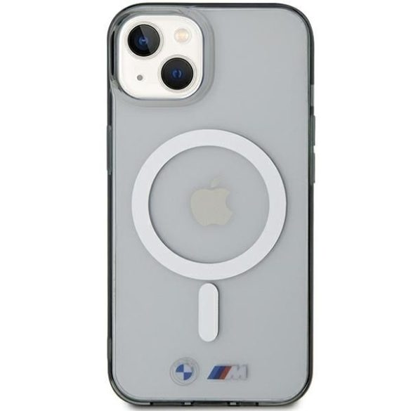 BMW BMHMP15SHCRS iPhone 15 / 14 / 13 6.1" átlátszó keménytok Ezüst gyűrű MagSafe