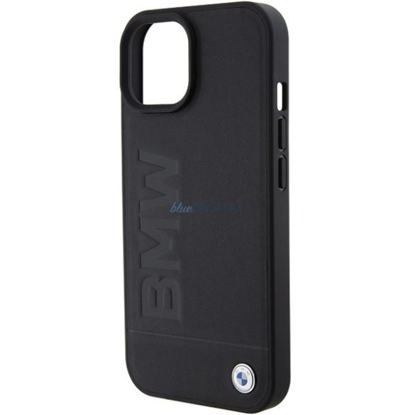 BMW BMHMP15MSLLBK iPhone 15 Plus / 14 Plus 6.7" fekete MagSafe Hot Stamp bőr tok