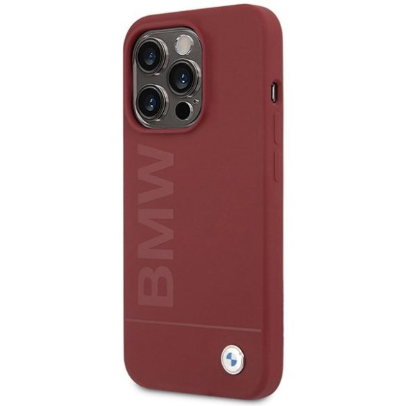 BMW BMHMP15LSLBLBLRE iPhone 15 Pro 6.1" piros keménytok szilikon Big Logo MagSafe nagy logóval