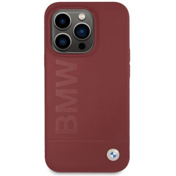 BMW BMHMP15LSLBLBLRE iPhone 15 Pro 6.1" piros keménytok szilikon Big Logo MagSafe nagy logóval