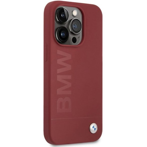 BMW BMHMP15LSLBLBLRE iPhone 15 Pro 6.1" piros keménytok szilikon Big Logo MagSafe nagy logóval