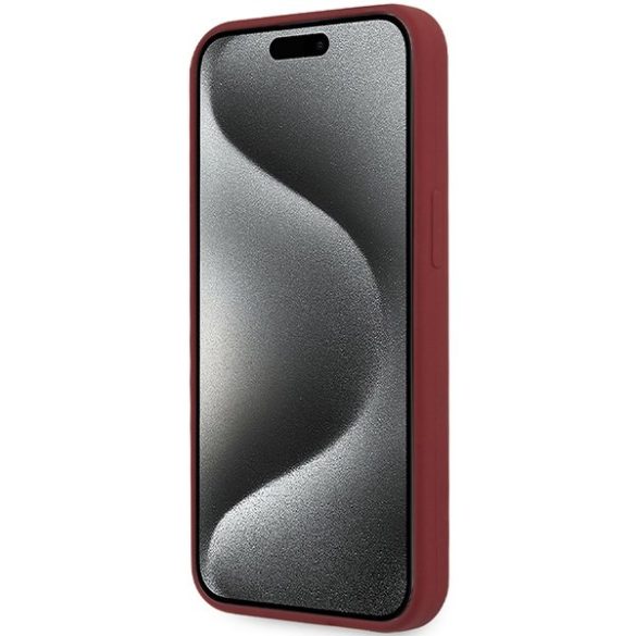 BMW BMHMP15LSLBLBLRE iPhone 15 Pro 6.1" piros keménytok szilikon Big Logo MagSafe nagy logóval