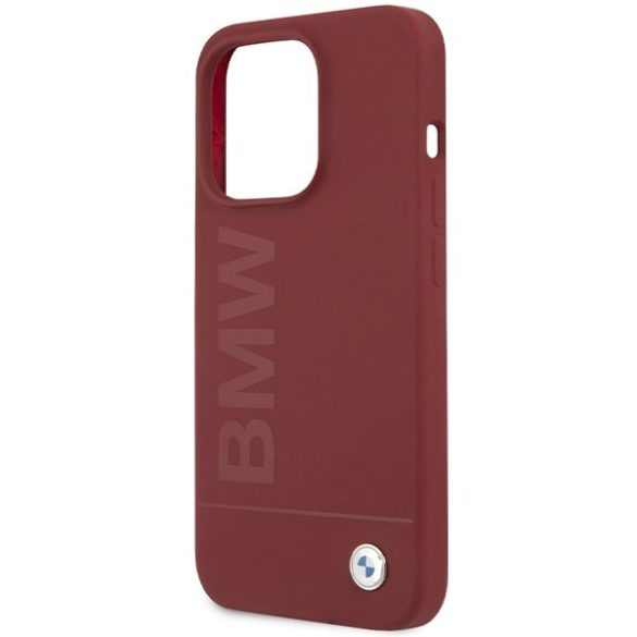 BMW BMHMP15LSLBLBLRE iPhone 15 Pro 6.1" piros keménytok szilikon Big Logo MagSafe nagy logóval