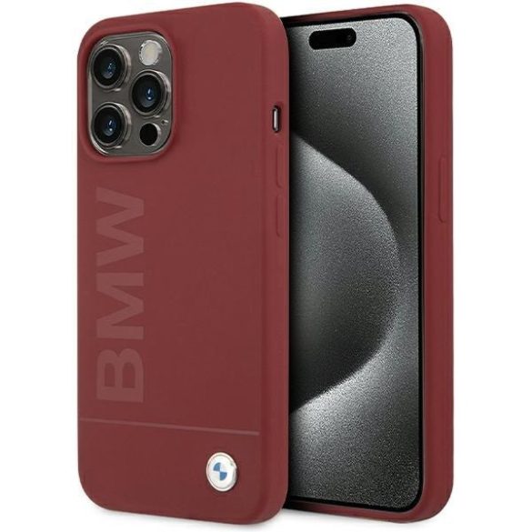 BMW BMHMP15XSLBLBLRE iPhone 15 Pro Max 6.7" piros keménytok szilikon